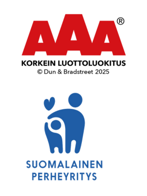 AAA Korkein luottoluokitus ja Suomalainen perheyritys logot